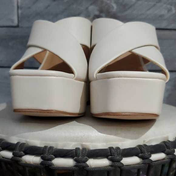 ShuShop Cream Platform Sandals with Pearl Detail Federica NIB Going Out Heels - Picture 7 of 10